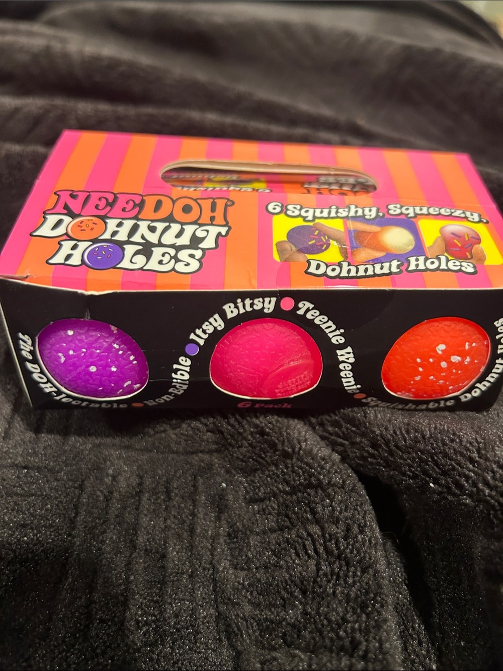 Needoh Donut Holes Squishy Toy 6-pack Set - Purple, Pink, Orange